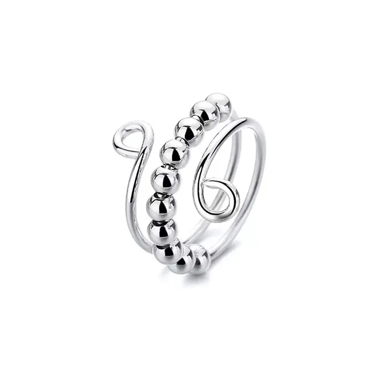 Anillo antiestrés giratorio de acero inoxidable ajustable