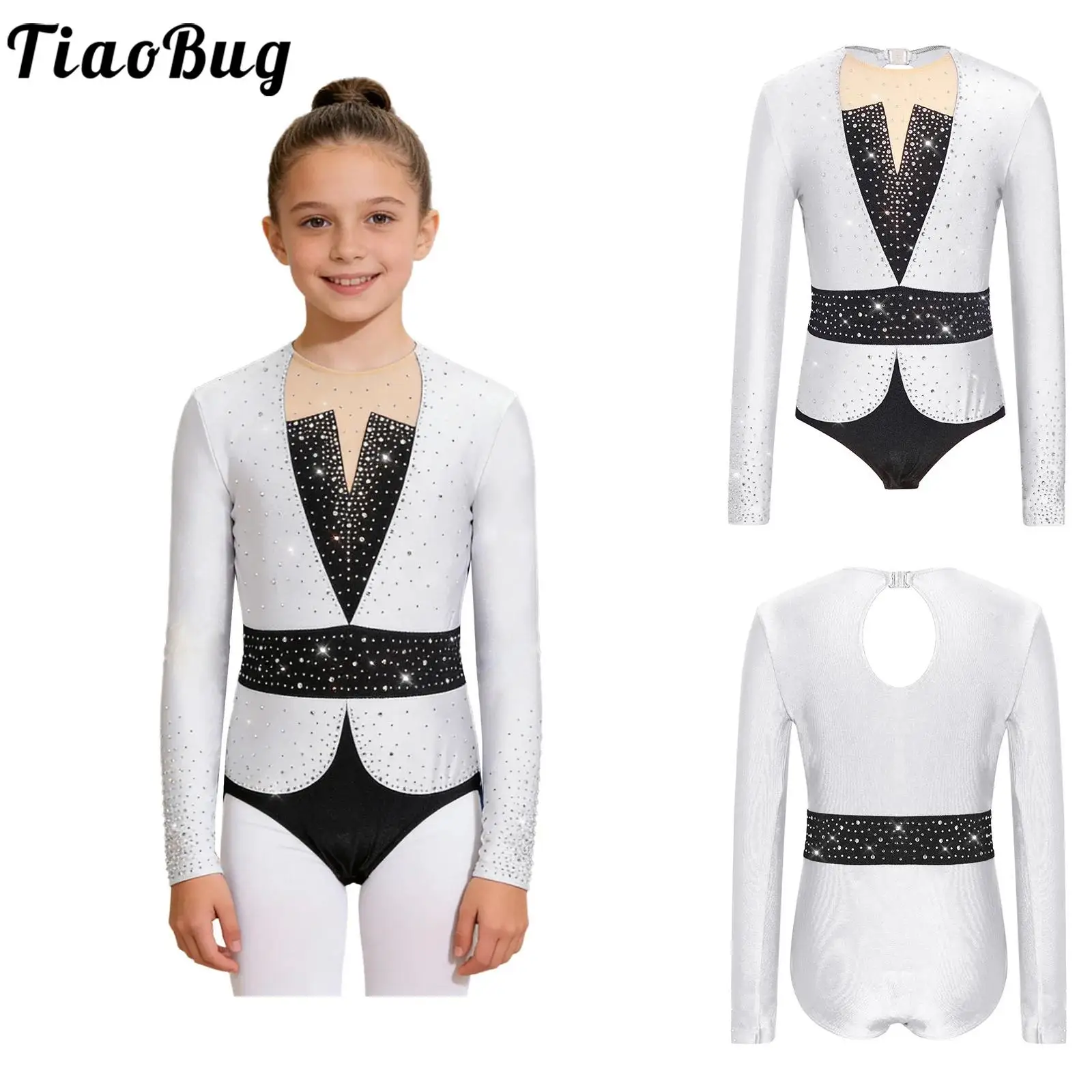 Maillot de ballet con pedrería para niñas – Gimnasia y danza
