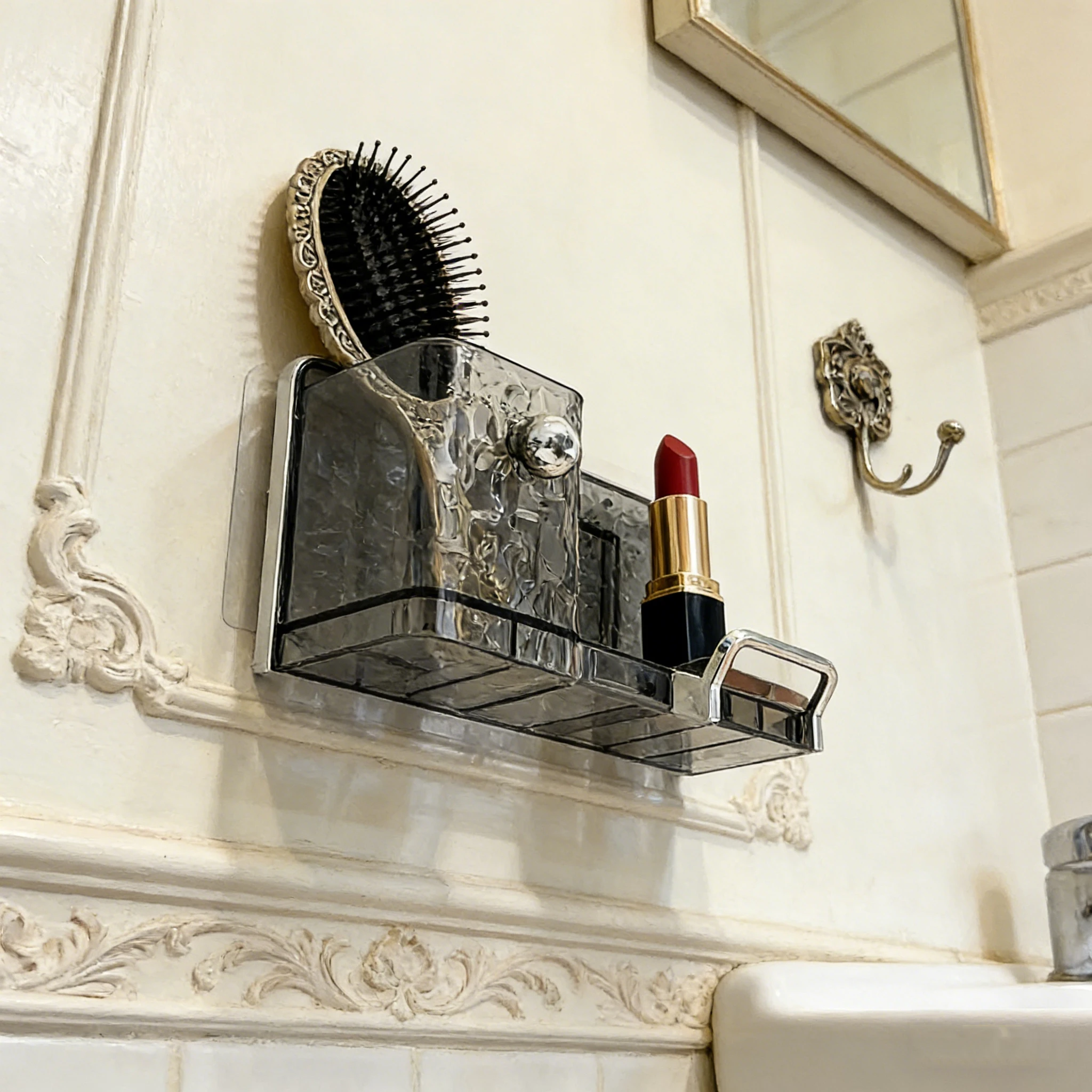 Soporte para secador de pelo sin perforaciones en baño y ducha - imagen 5