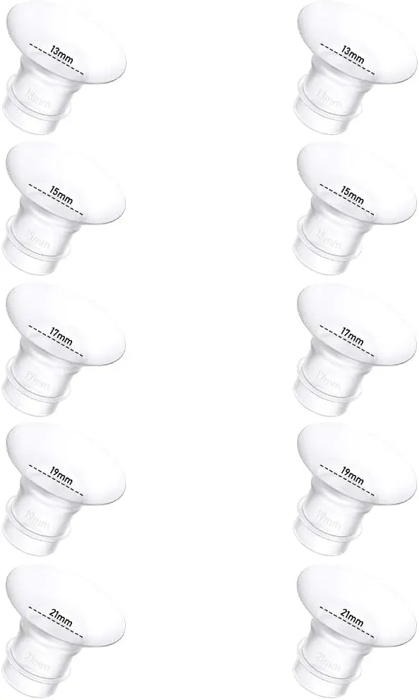 Bridas de silicona para extractor de leche – 5 tallas de 13 a 21mm