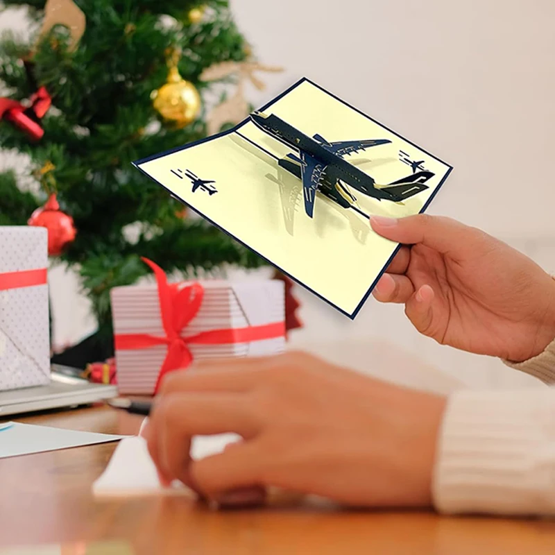 Tarjeta invitación fiesta bebé 3D avión – Manualidad papel