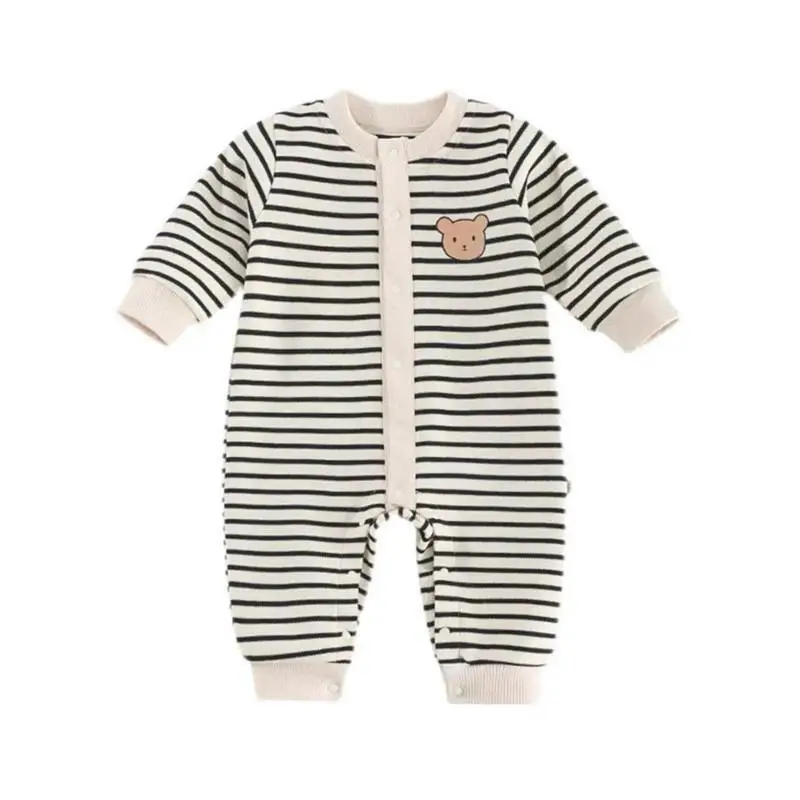 Pelele algodón rayas logo oso – Bebés 0-18M Invierno