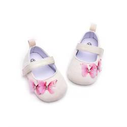Zapatos primeros pasos con mariposas y suela suave antideslizante