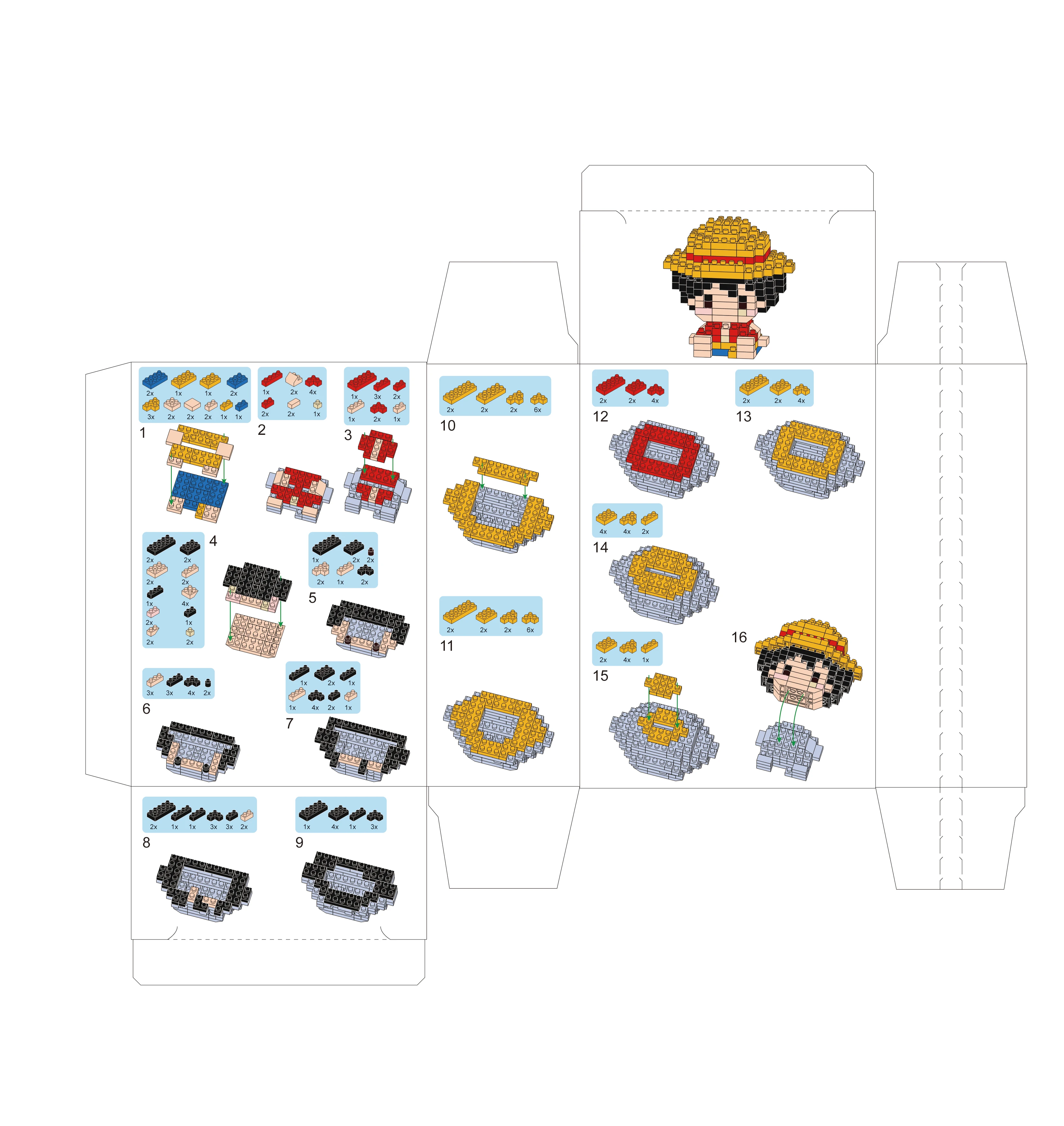 Bloques mini estilo micro action block de personajes de One Piece