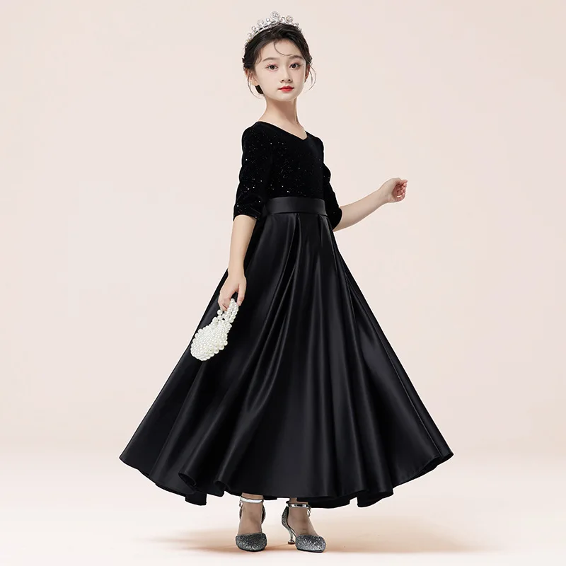 Vestido de princesa para niños – Traje de competición de piano 2024