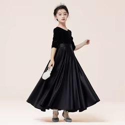 Vestido de princesa para niños – Traje de competición de piano 2024