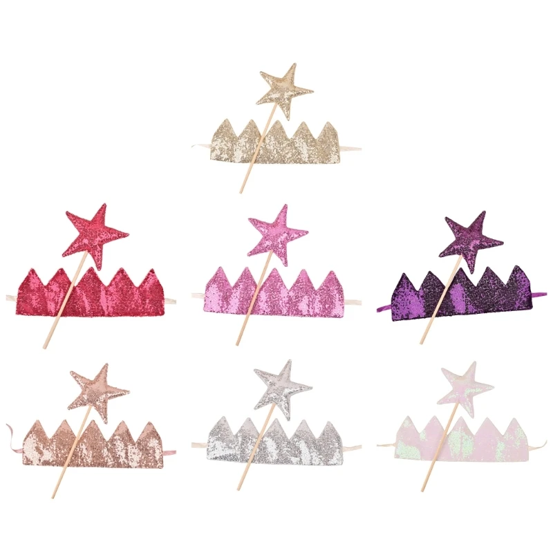 Diadema glitter con estrellas doradas para niña