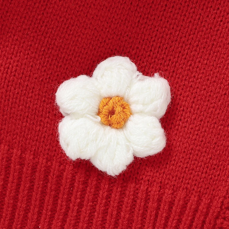 Jersey bebé de punto con botones y flores para niña - imagen 5