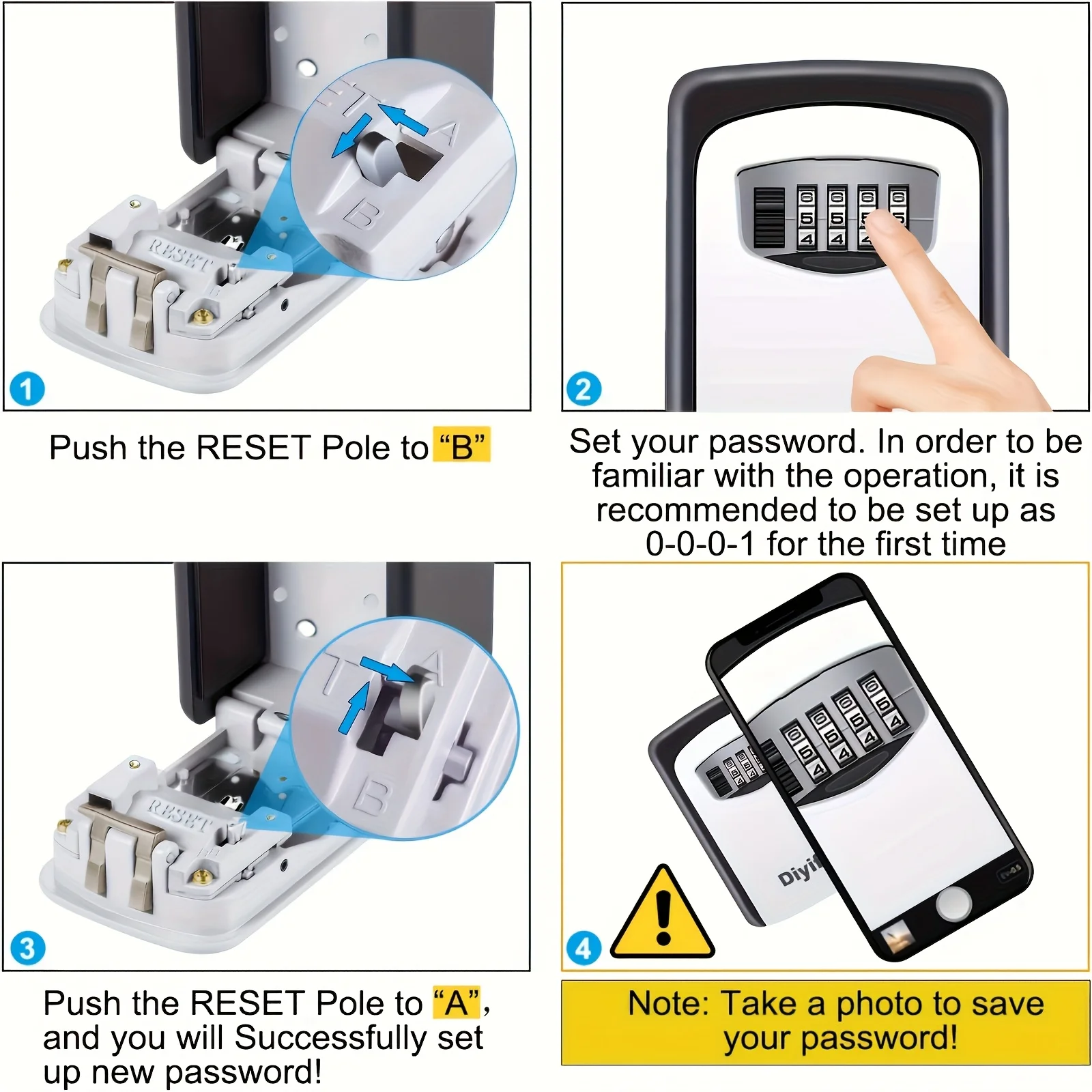Caja de llaves de combinación de pared segura sin batería - imagen 3