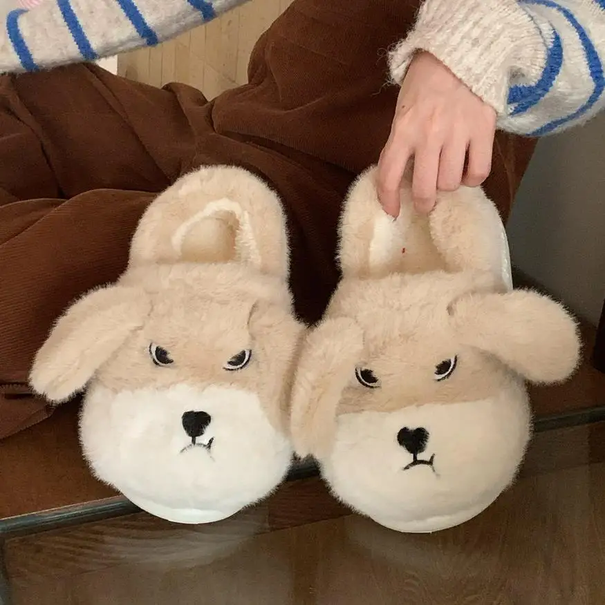 Pantuflas felpa orejas de perro para niños