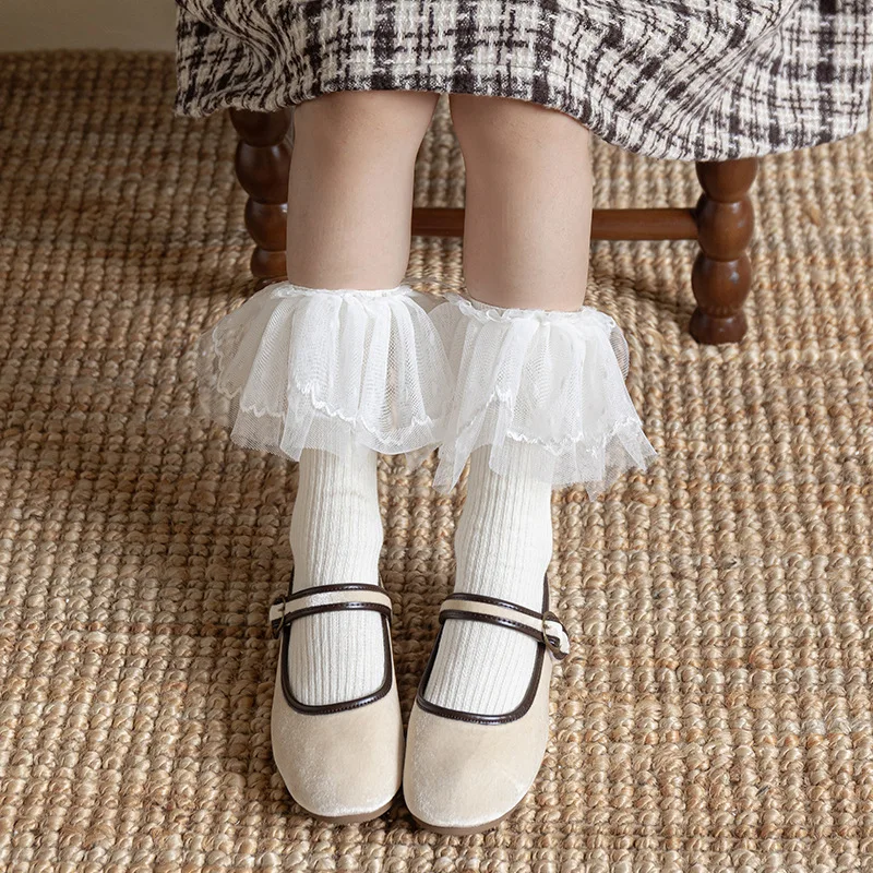Calcetines altos de encaje para niñas – Estilo princesa caramelo - imagen 5