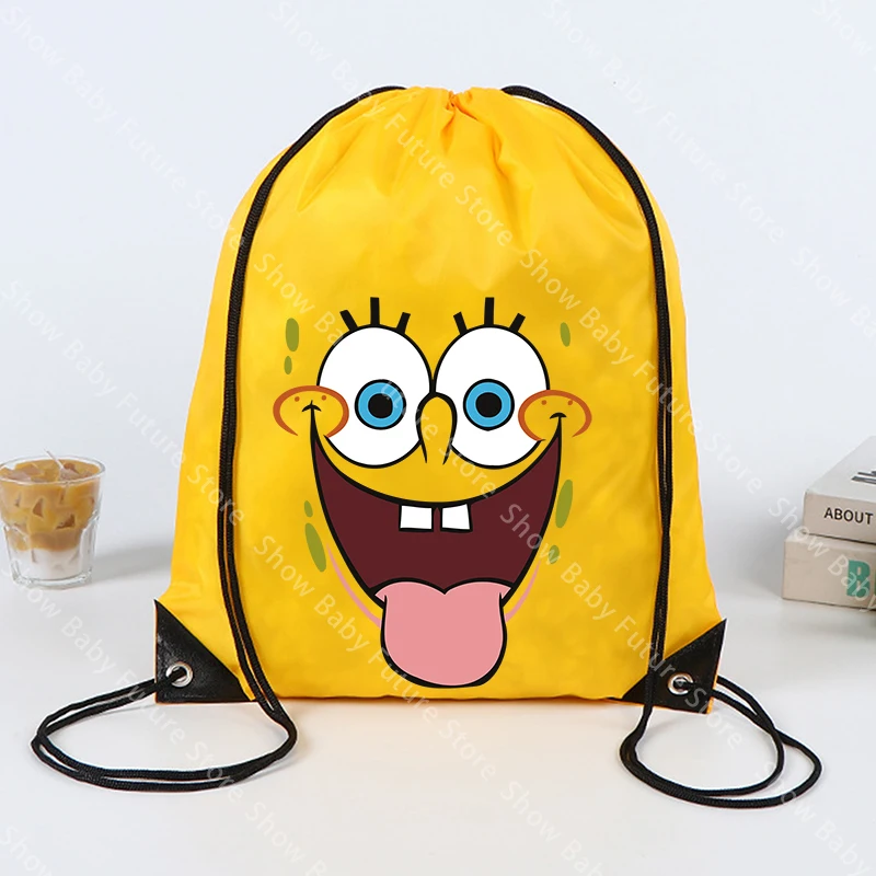Bob Esponja mochila saco impermeable con cordón para niños - imagen 5
