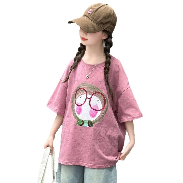 Camiseta de verano holgada para niña con estampado de dibujos - imagen 5