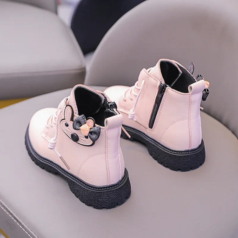 Botines de otoño de cuero para niña y niño antideslizantes - imagen 5