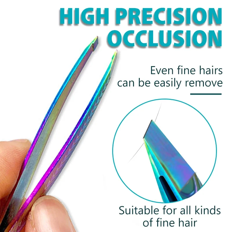 Pinzas depilatorias de acero inoxidable para cejas y pestañas - imagen 2