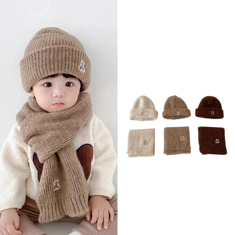 Gorro y bufanda infantil de punto suave para invierno - imagen 4