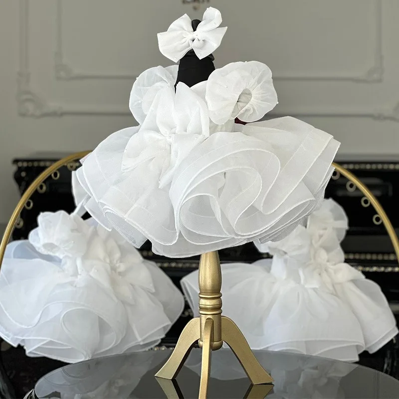 Vestido de cumpleaños para niña con tul y manga larga - imagen 2