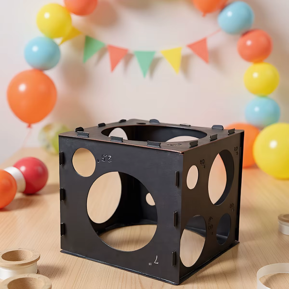 Medidor de globos madera negra plegable para arco y decoración
