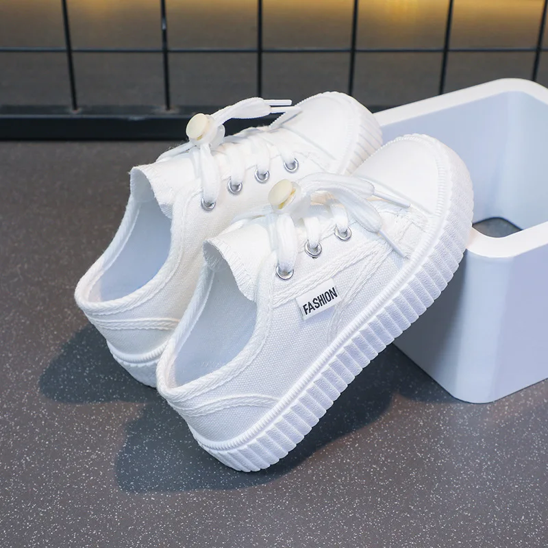 Zapatos de lona infantiles transpirables de suela blanda - imagen 4