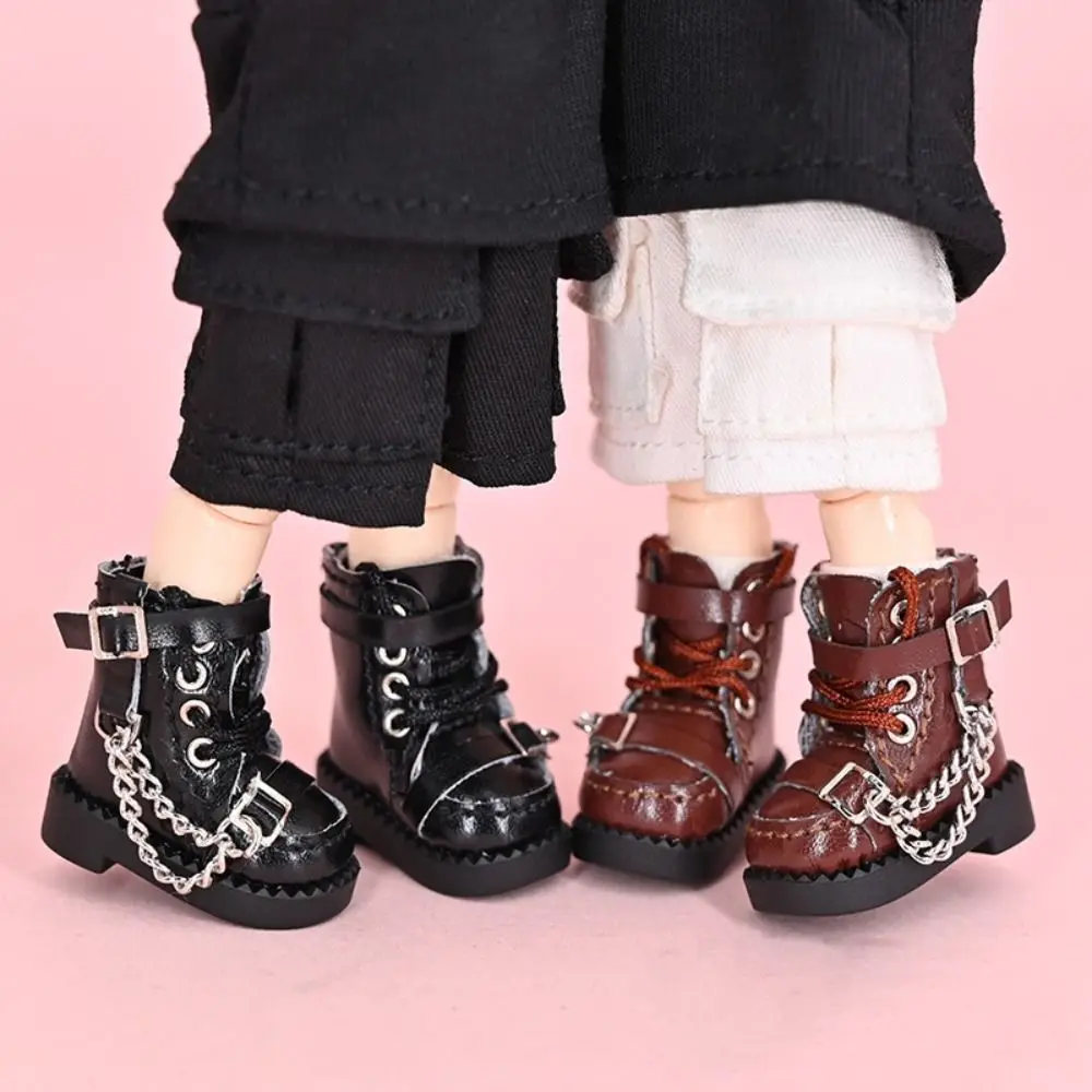 Botas de caña alta Obitsu 11 de cuero con cadena metálica - imagen 5