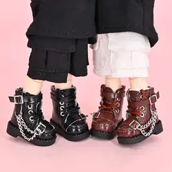 Botas de caña alta Obitsu 11 de cuero con cadena metálica