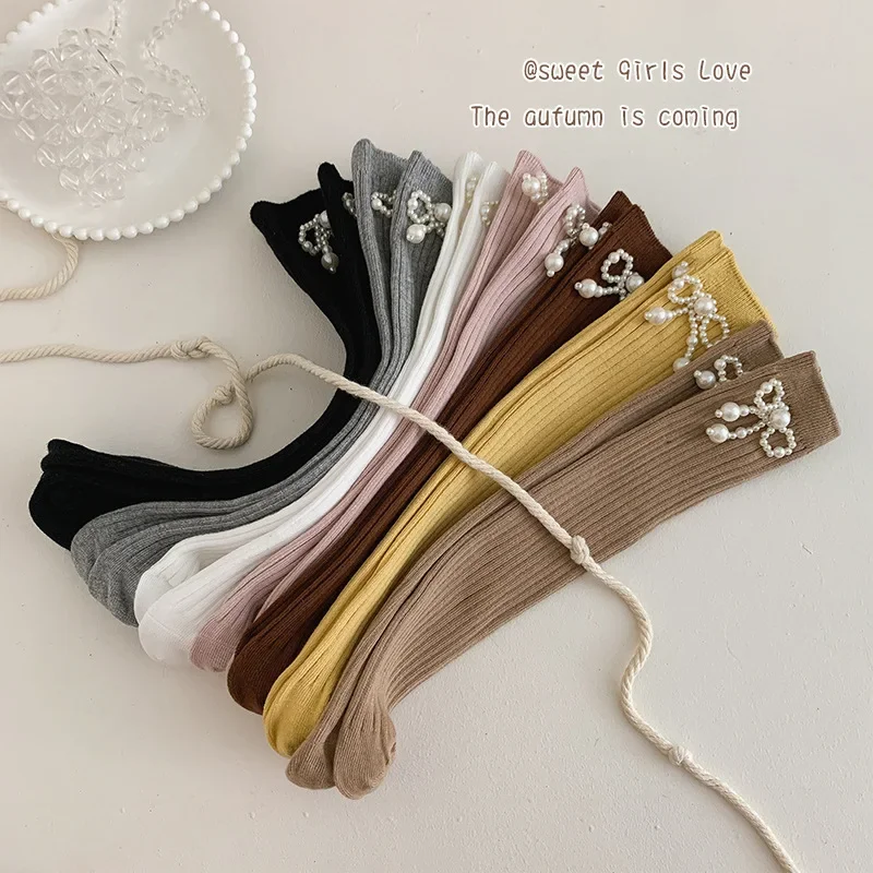 Calcetines altos en algodón con princesa dulce y lazo de perlas - imagen 5