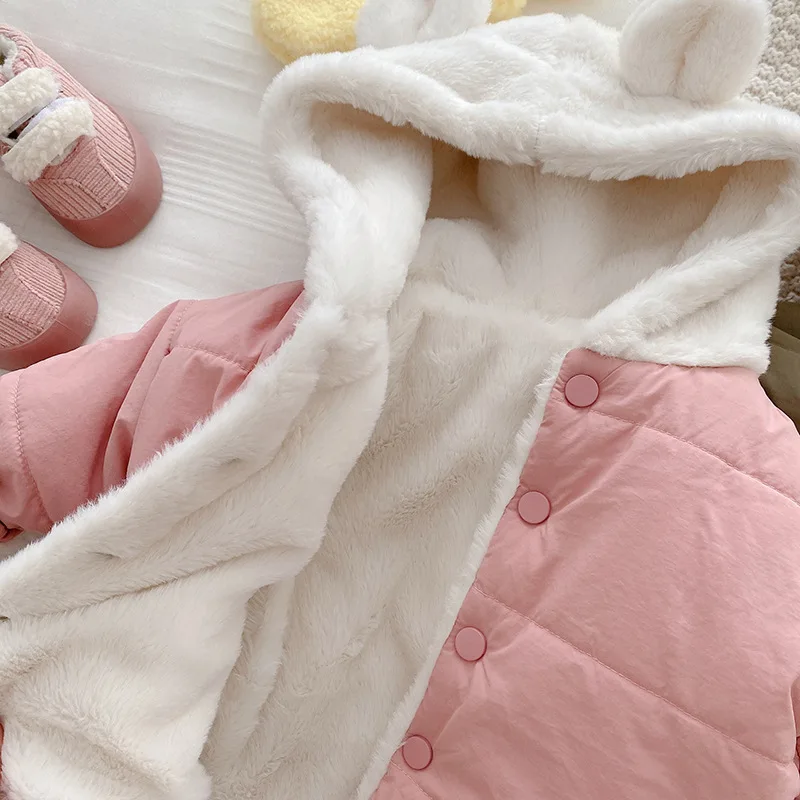 MILANCE Chaqueta de invierno con capucha y forro de piel para niñas - imagen 4