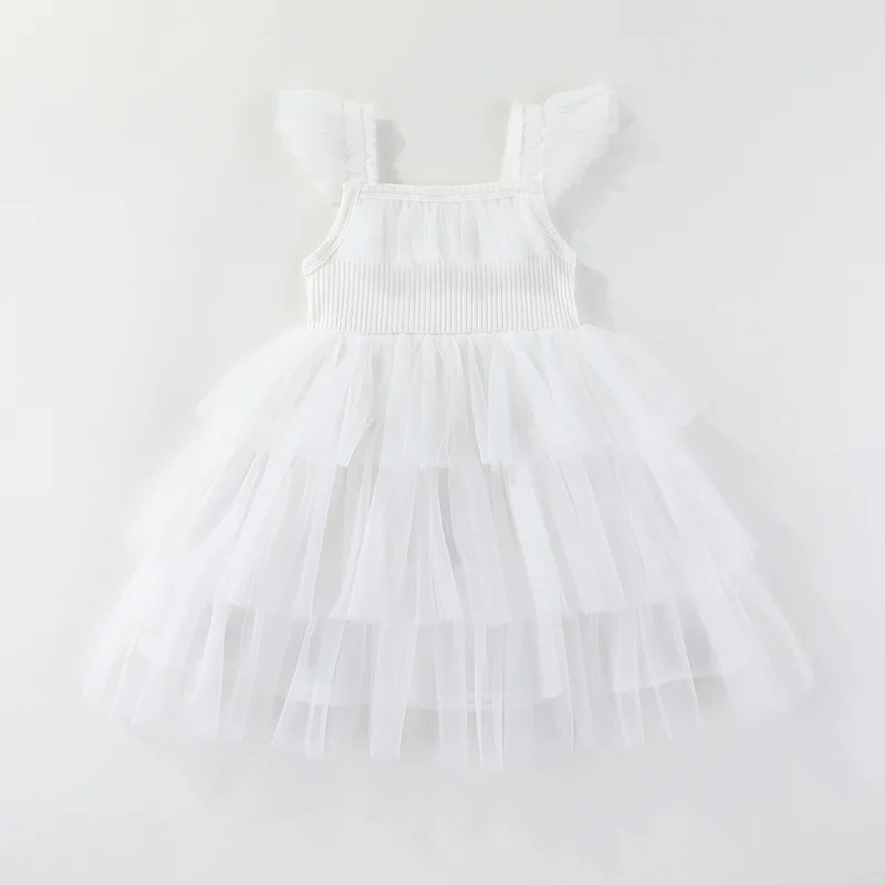 Vestido de verano para niña con tirantes y cerezas, malla ligera - imagen 5