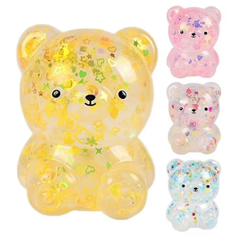 Oso de peluche con lentejuelas – juguete antiestrés para niños - imagen 4