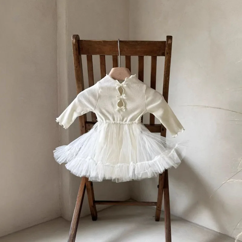 Vestido de malla con lazo para niña MILANCEL – Primavera - imagen 3