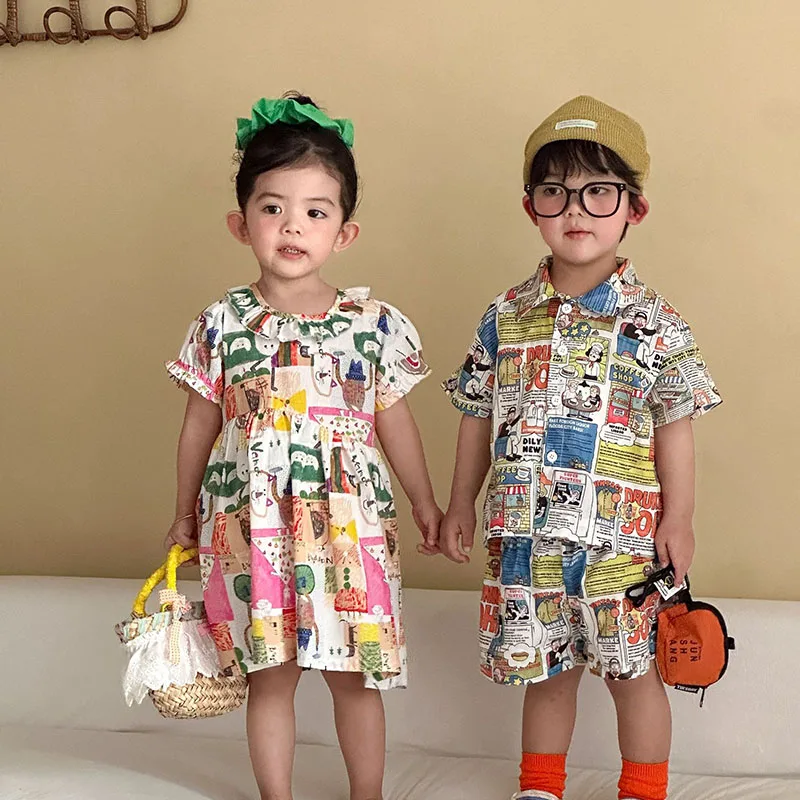 Conjunto de verano de algodón para niños: camisa y pantalón corto - imagen 3