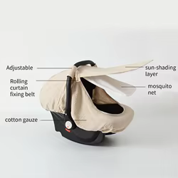 QX2D Toldo para asiento de coche algodón elástico con ventana Peep