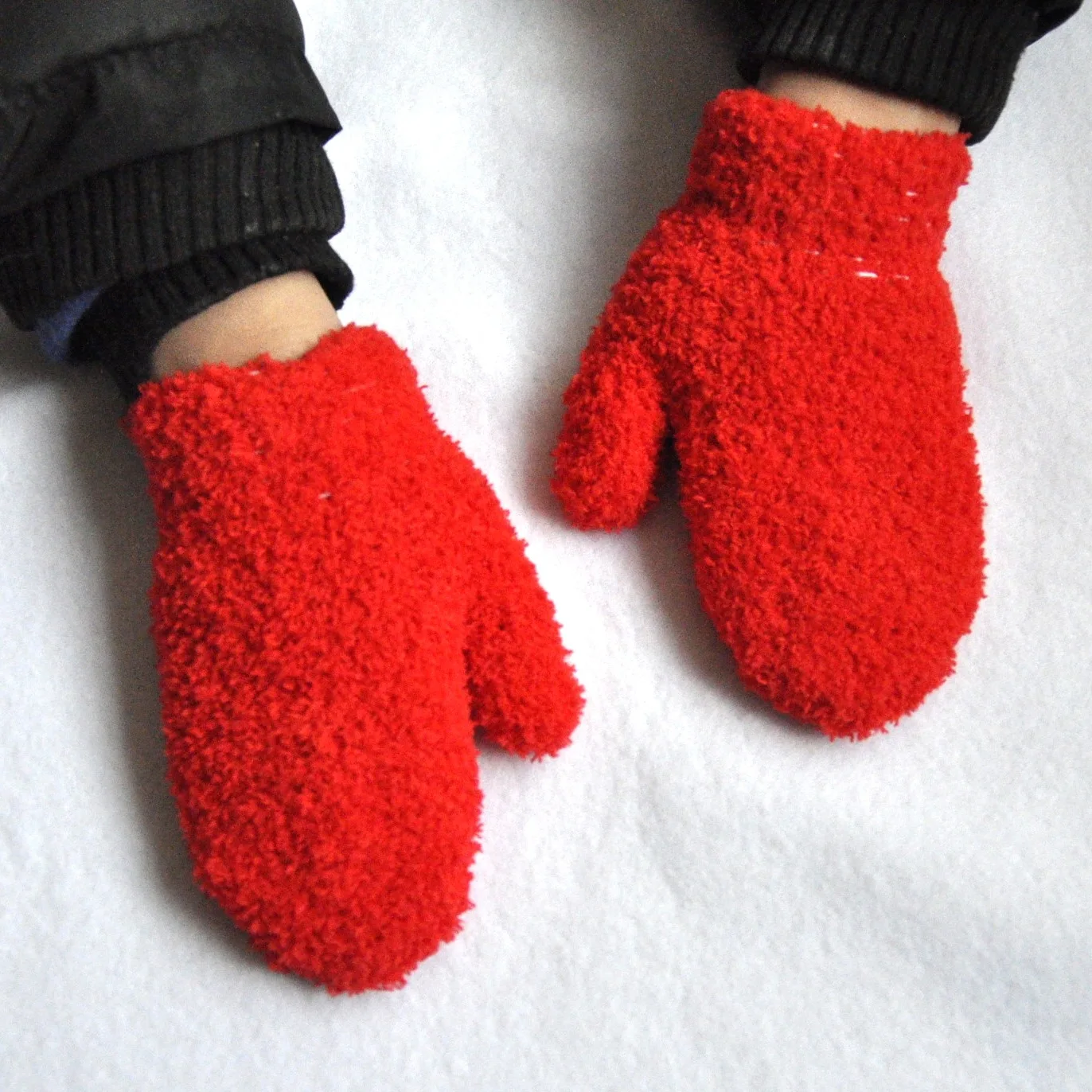 Guantes de felpa con forro polar para bebé – Invierno