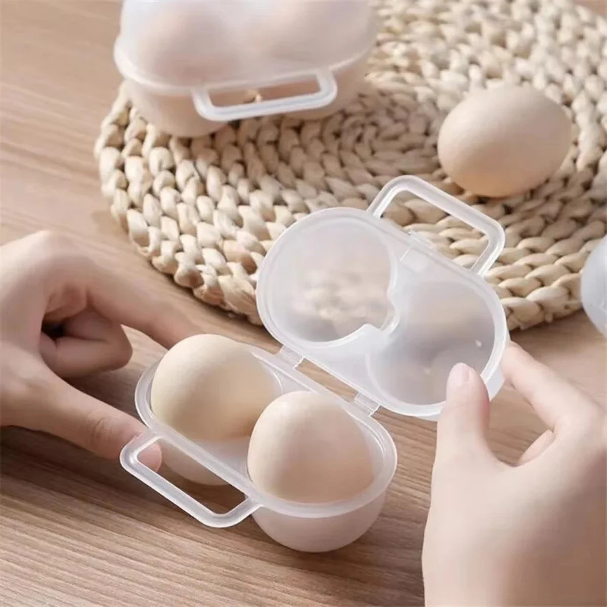 vvocci Caja de huevos portátil exterior plástico resistente a impactos - imagen 4