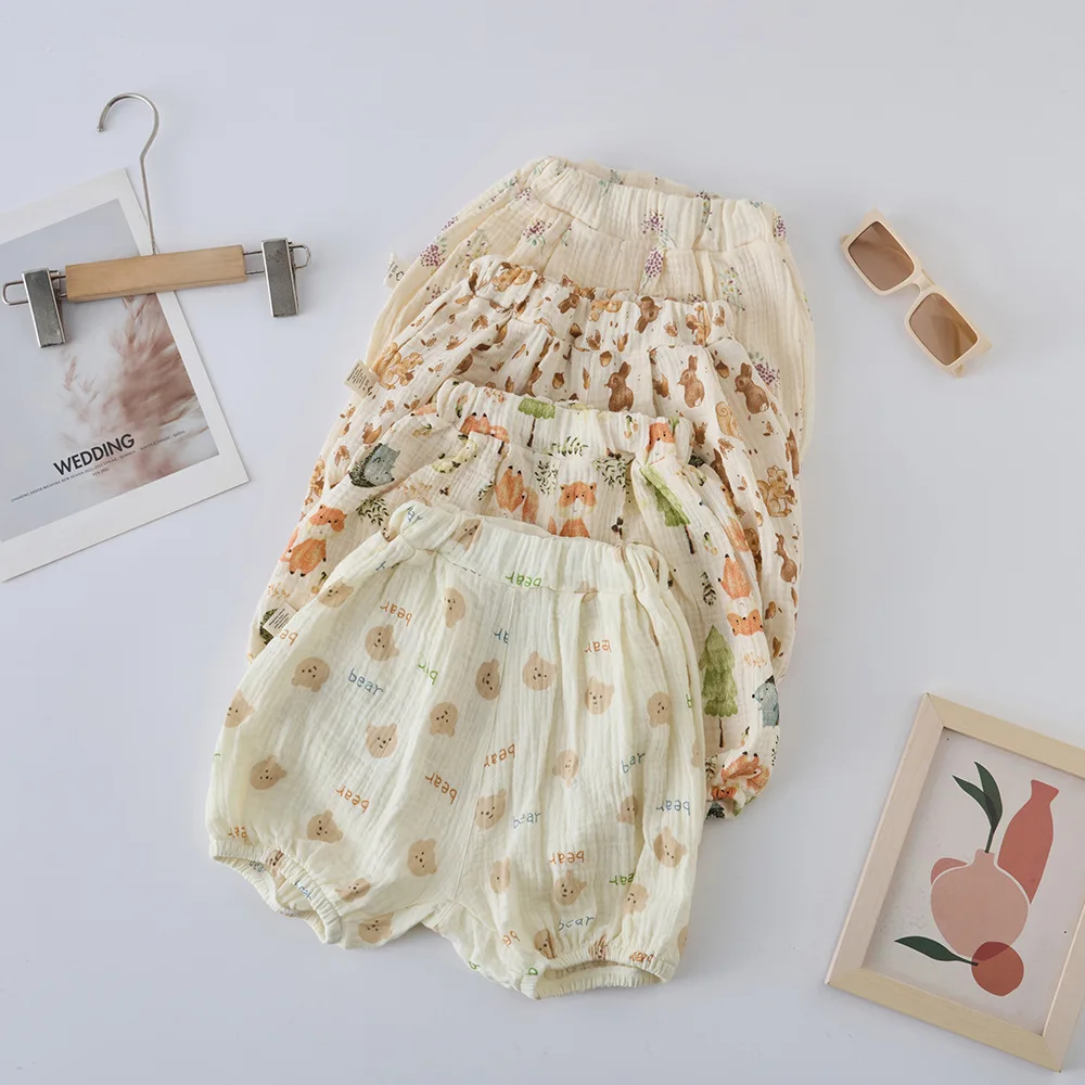 Pantalón corto bebé de algodón gasa con estampado estilo farol - imagen 2