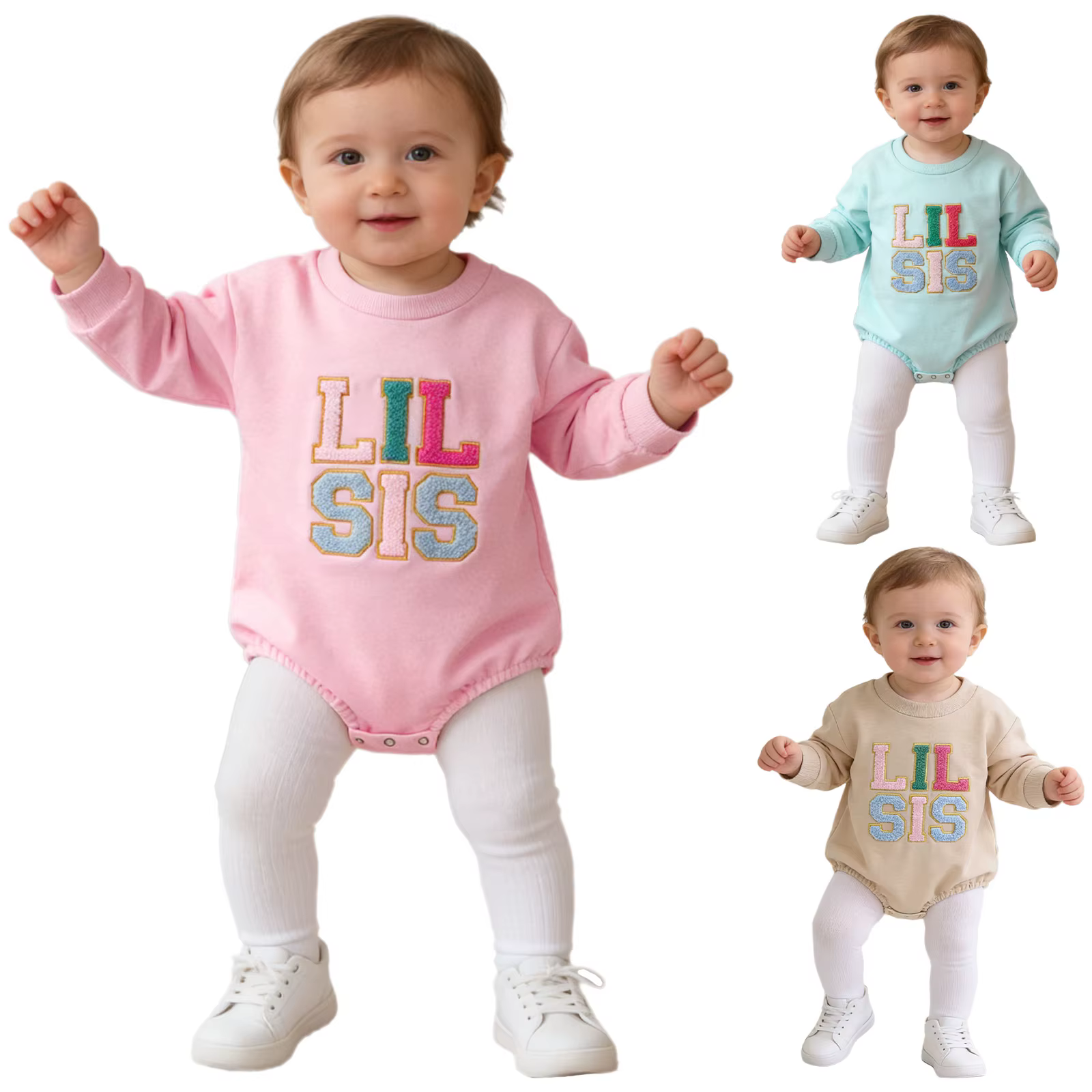 Mameluco sudadera con bordado frontal