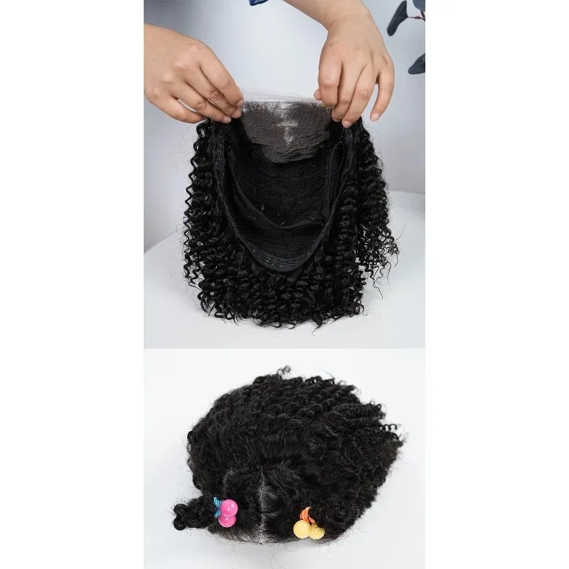 Peluca infantil de pelo natural con encaje frontal – para niños