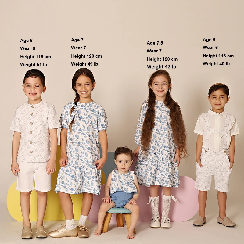 Conjunto infantil azul elegante para verano – Camisa de vestir y pants
