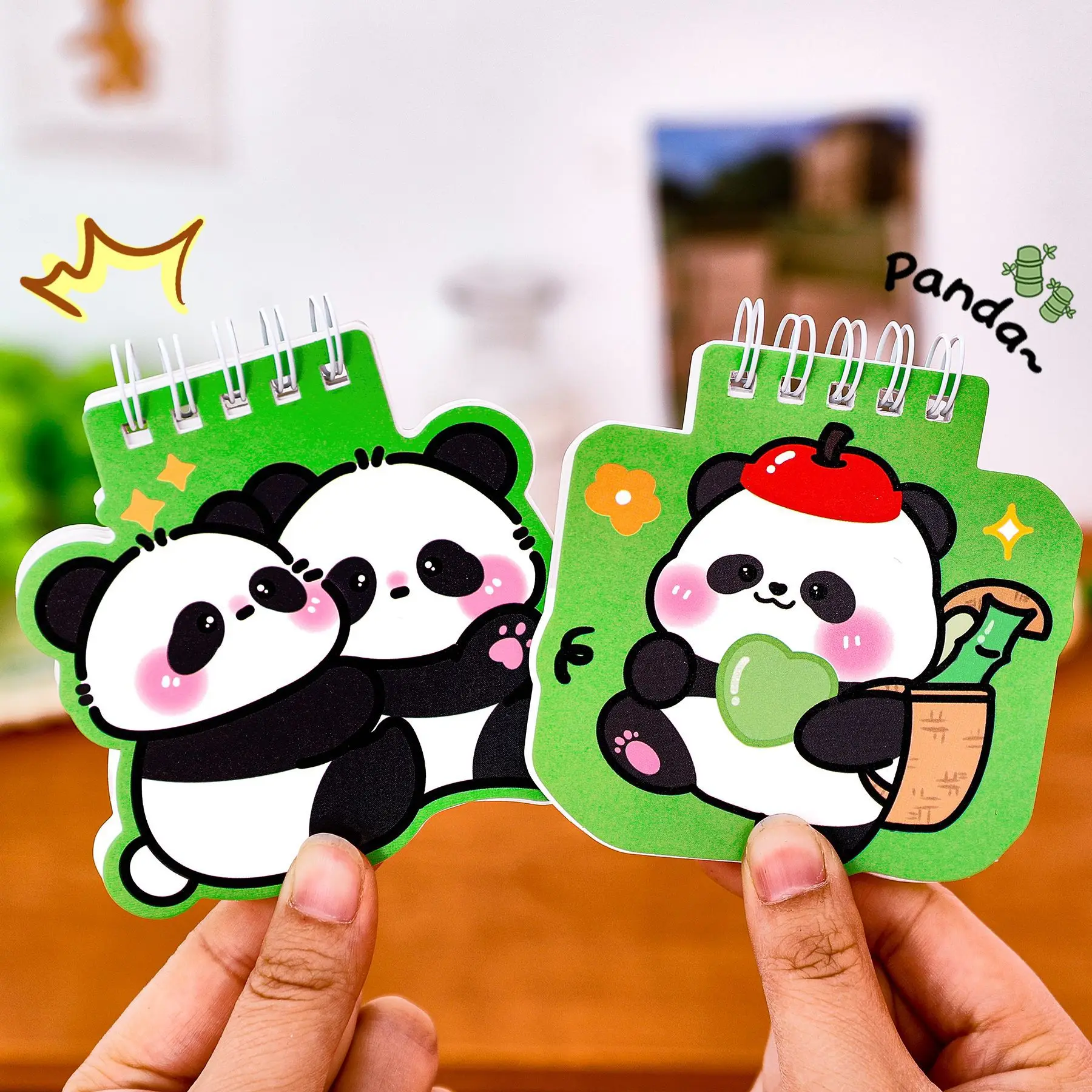 Cuaderno espiral Panda Flip portátil recargable con diseño de dibujos - imagen 2