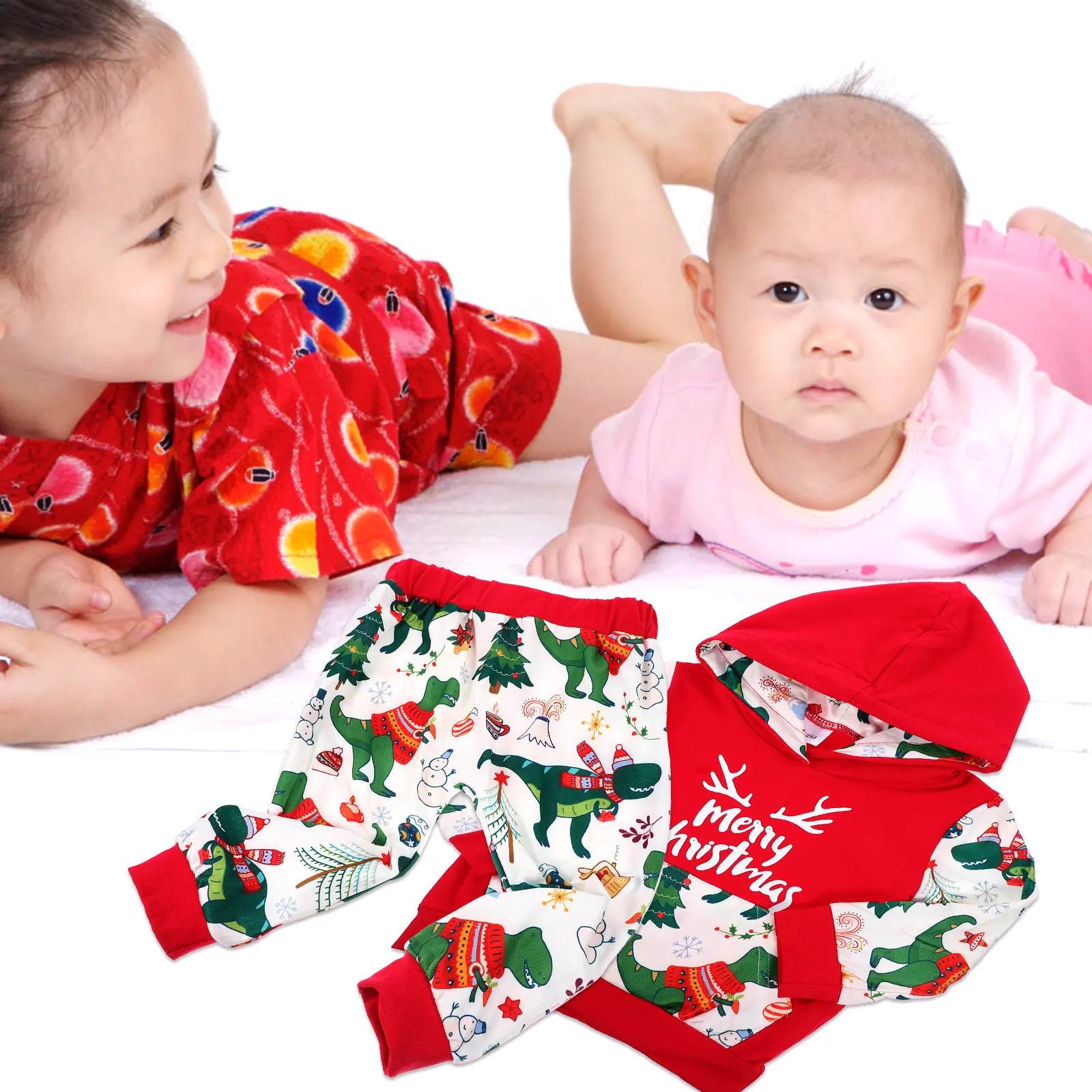 Disfraz navideño de manga larga para bebés y niños pequeños - imagen 2