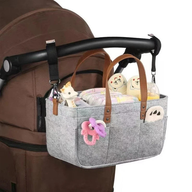 Bolsa de pañales de fieltro para mamá y bebé organizadora - imagen 3