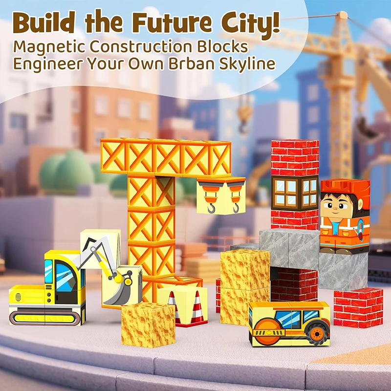 Bloques de construcción magnéticos para niños – Juego de viaje - imagen 3