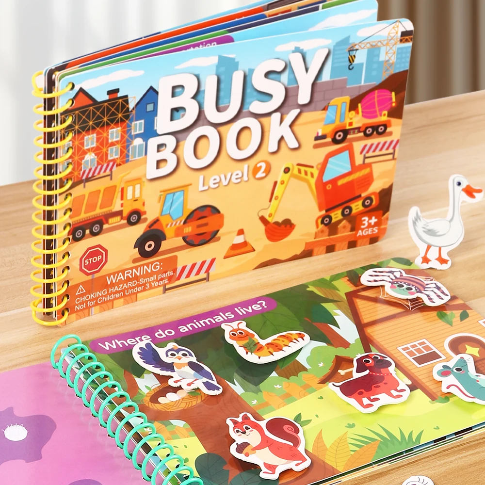 Libro Montessori con pegatinas reutilizables y actividades - imagen 4