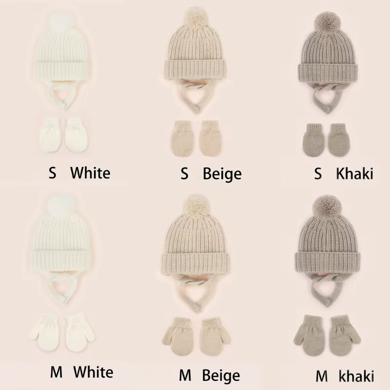 Gorro y manoplas de punto para bebé – Conjunto cálido y suave - imagen 4