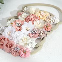 Diadema floral para bebé con piedras – Estilo princesa