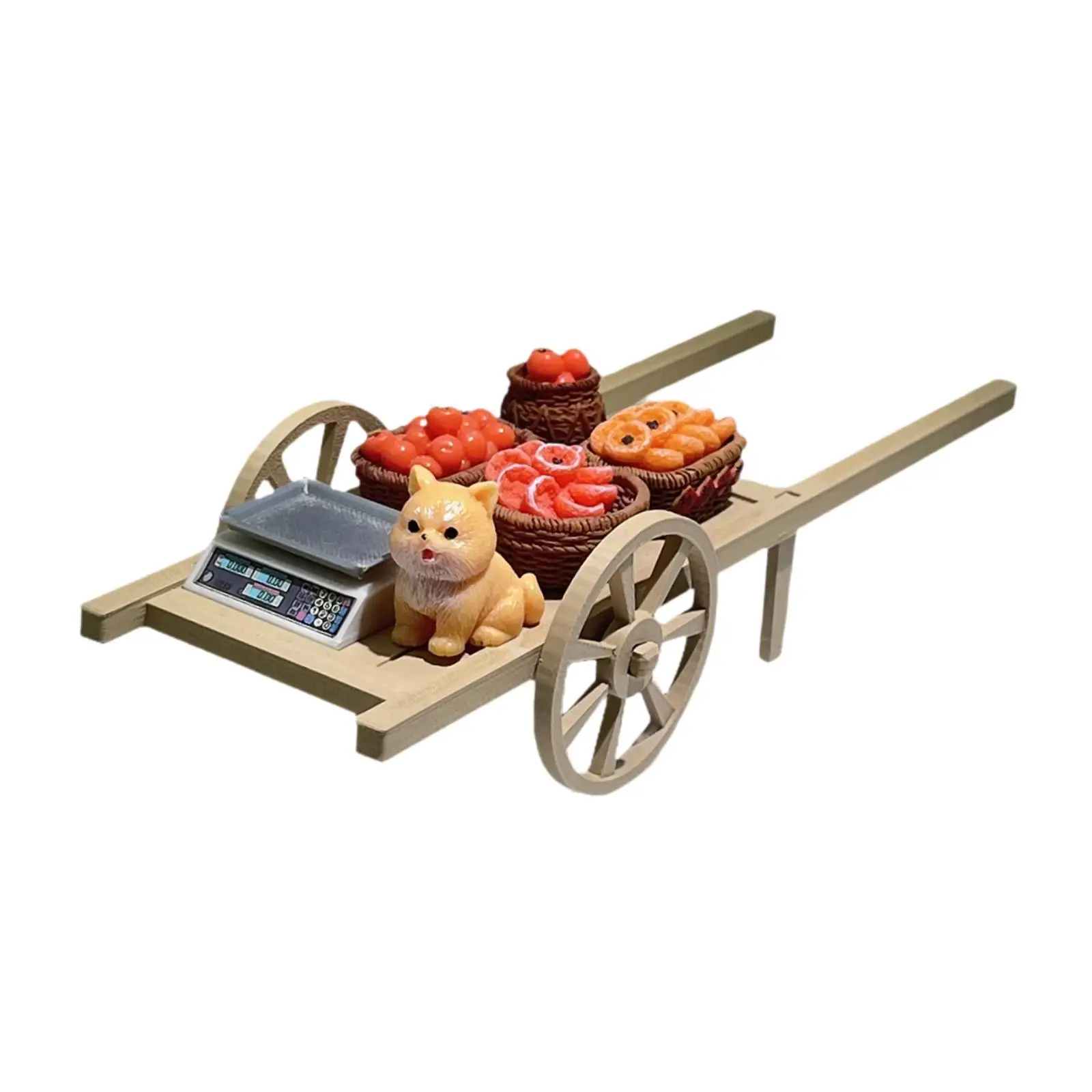 Carrito de verduras de juguete de plástico para casitas de muñecas