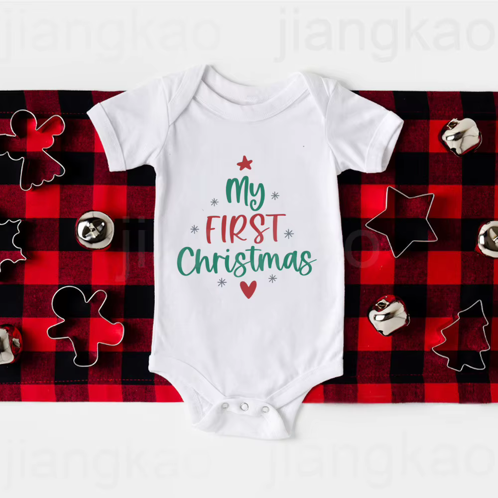 Body bebé con estampado de ciervo de Navidad – Manga corta unisex - imagen 2