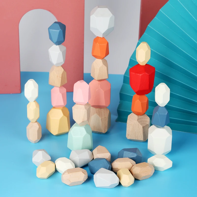 Juguetes Montessori sensoriales: bloques de clasificación en madera - imagen 2