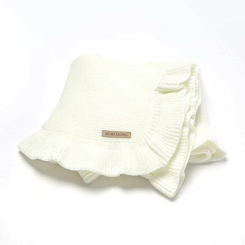 Manta de bebé reversible tejida suave para recién nacidos cochecito - imagen 2