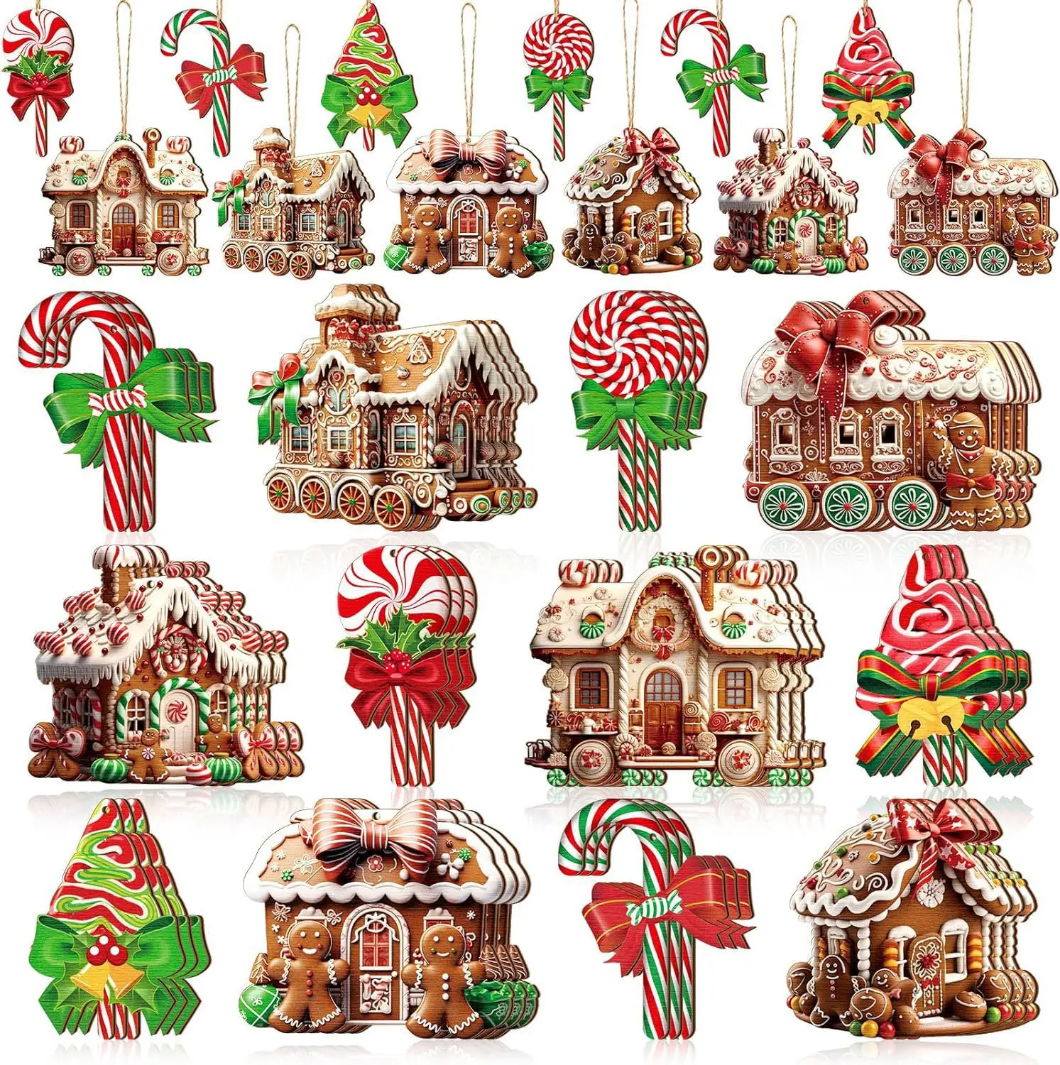Casa de pan de jengibre con detalles navideños